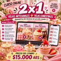 2X1 DE VELAS ARTESANALES + VELAS COMESTIBLES + 5 BONUS DE REGALO